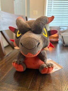 Plush Dragon Cuddly Toy - Brown & Orange